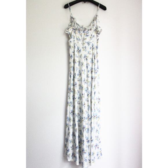 Doen Sandia Floral Ruffle Silk Blend Twill Midi Dress, New, Size 4 - Picture 3 of 13